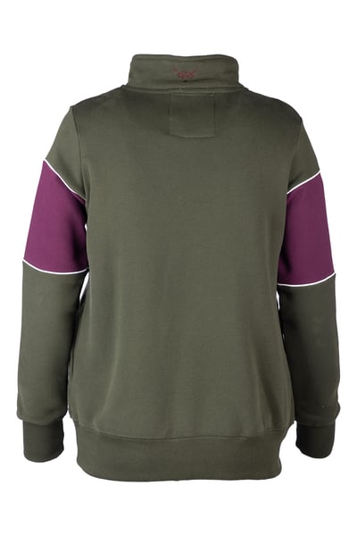 Ladies Highland Cow Sweatshirt - Byland - Highland Cow Olive/Berry