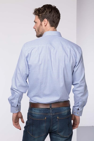 Men's Checked Shirts - Whetherby - Wetherby Blue