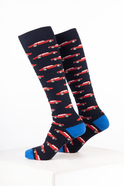 Herren-Gummistiefelsocken mit Automotiv - Sportwagen Marineblau