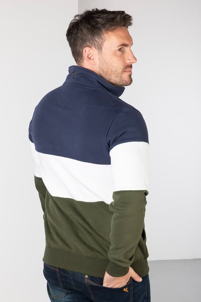 Men's Sweatshirt - Byland - Rydale Navy/White/Olive