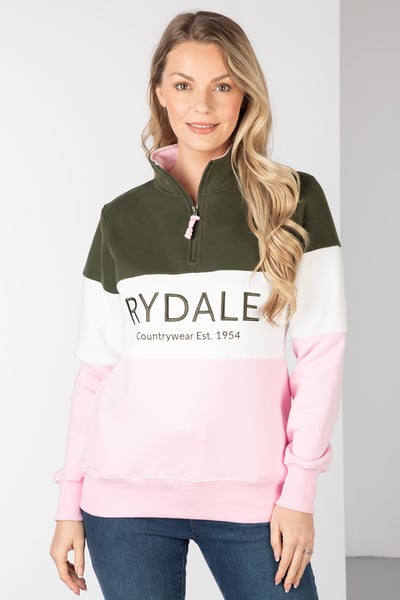 Damen Sweatshirt - Byland - Rydale Sorbet/Weiß/Oliv