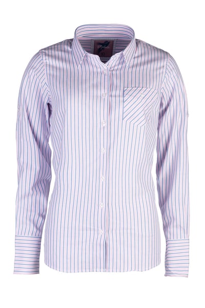 Ladies Striped Shirt - Matilda - Matilda Blue/Pink
