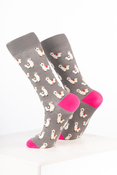 Women’s Bamboo Rich Animal Ankle Socks - Alpaca Grey