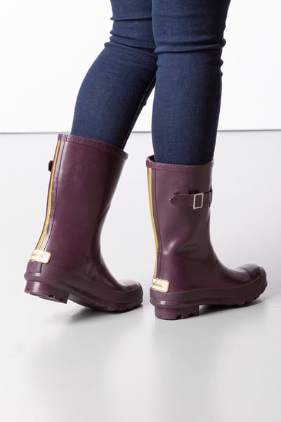 Ladies Mid Calf Wellies - Ripon - Aubergine
