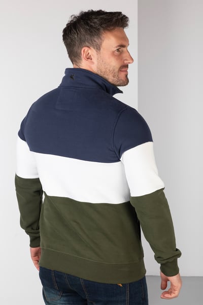 Sudadera de hombre - Byland - Faisán Azul marino/Blanco/Oliva