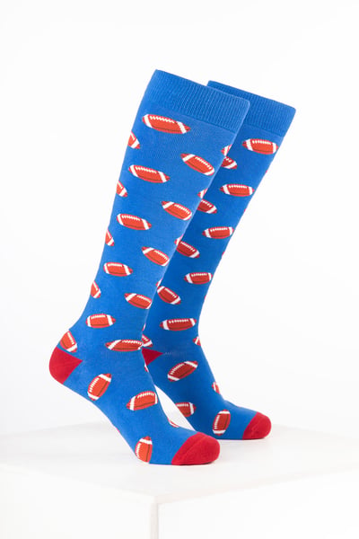 Men’s Sports Print Welly Socks - Rugby Blue