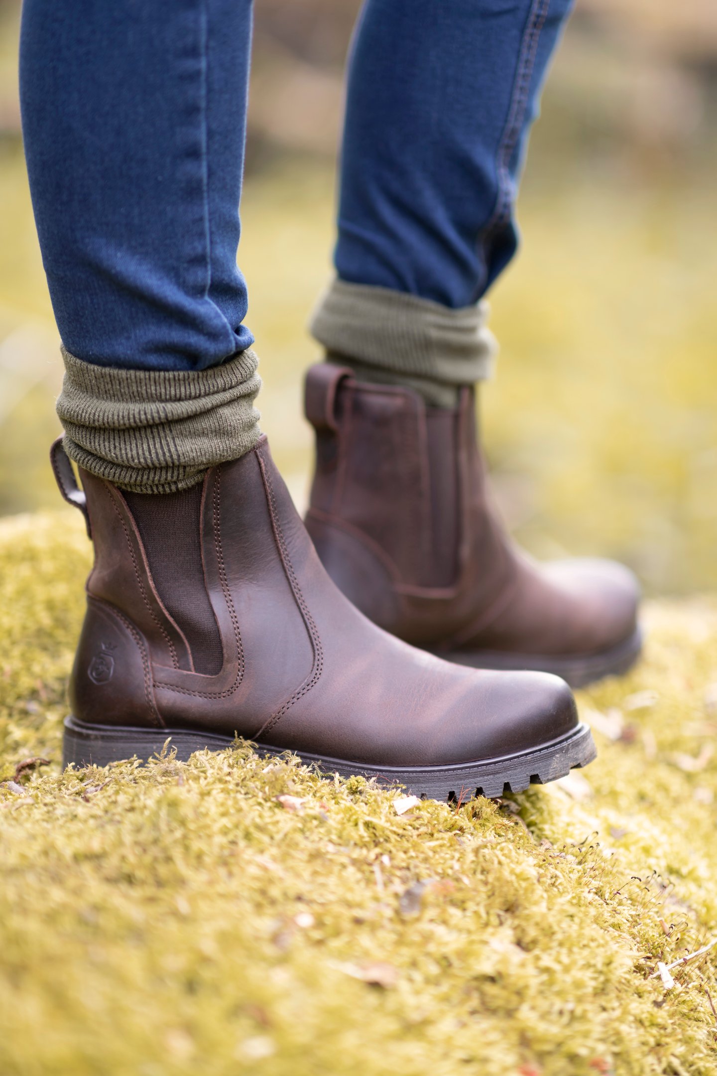 Ladies brown leather chelsea boots