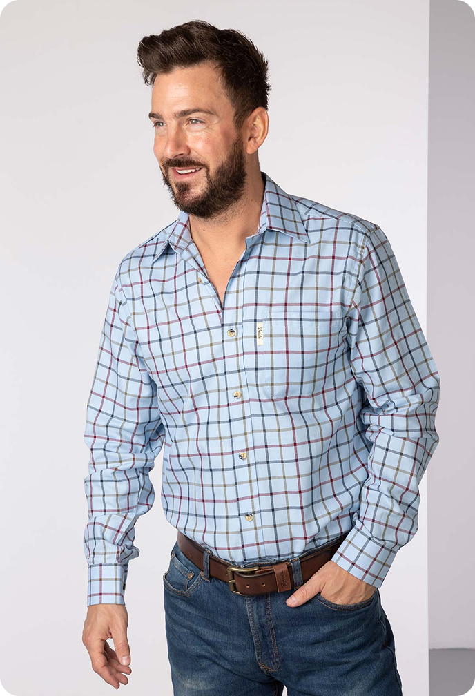 Camisa de cuadros de campo para hombre
