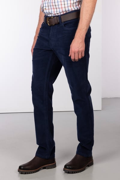 Men's Straight Leg Corduroy Trousers - Rupert - Navy