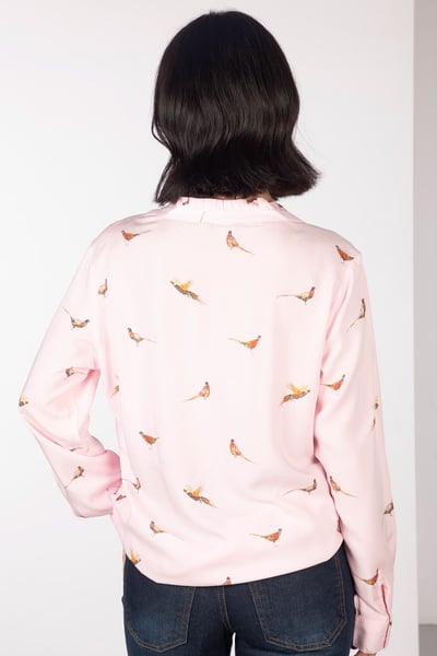 Ladies Floaty Long Sleeved Blouse - Wistow II - Pink Pheasant