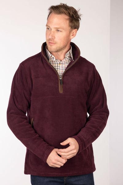 Men's Overhead Fleece - Huggate - Dark Burgundy