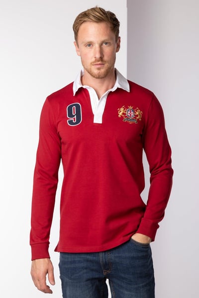 Camiseta de rugby para hombre - Otley Plain - Rojo oscuro