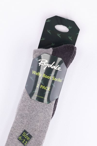 Men's Welly Boot Socks (2 Pack) - Aike - Marl Grey