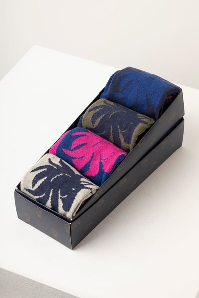Ladies Socks Gift Box - Broadstripe Navy