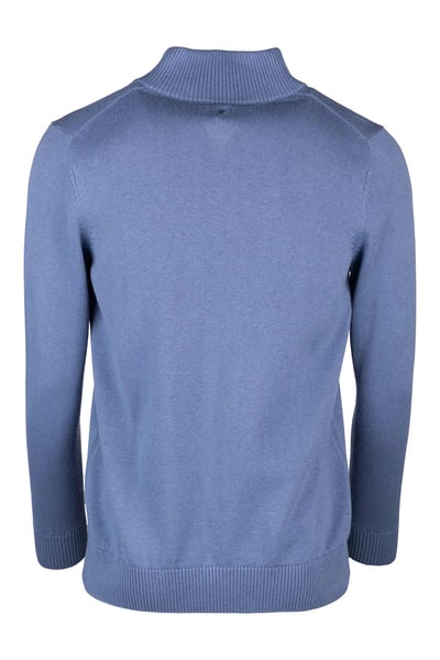 Men's Quarter Zip Jumper - Wetherby - Denim