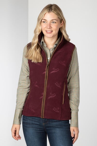 Ladies Pheasant Fleece Gilet - Haxby - Burgundy