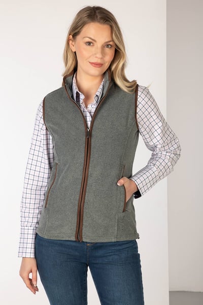 Ladies Premium Fleece Waistcoat - Huggate - Soft Grey