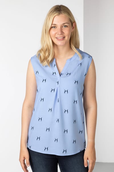 Sleeveless Blouse - Wistow - Boxing Hare Blue