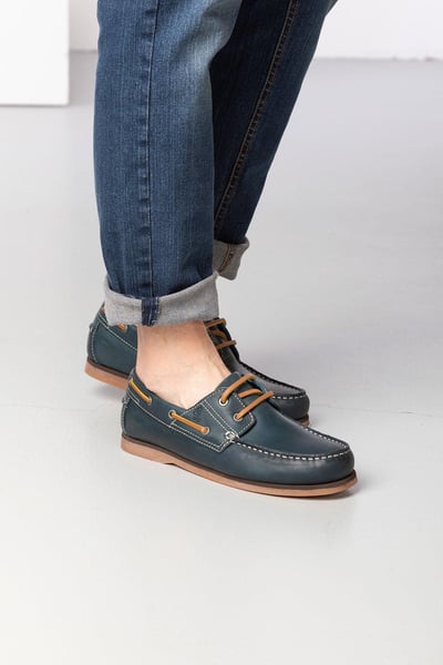 Herren-Lederdeckschuhe - Sandsend II - Marine