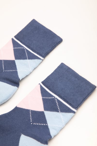 Calcetines tobilleros júnior - Denim Argyle/Azul suave