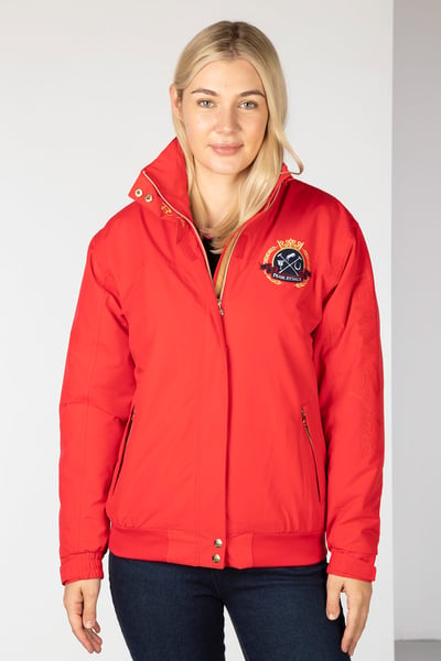 Ladies Emblem Bomber Jacket - Cherry