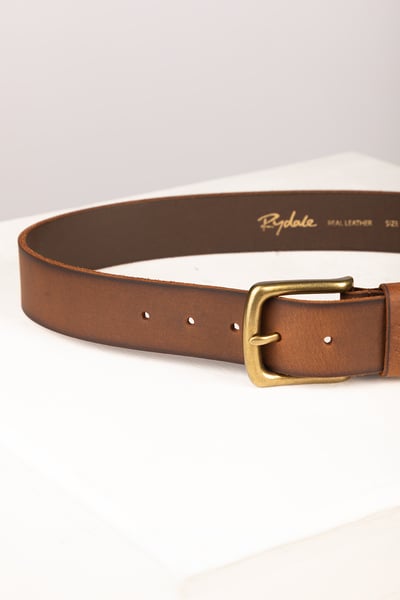 Men's Leather Jeans Belt - Kiplin - Antique Tan