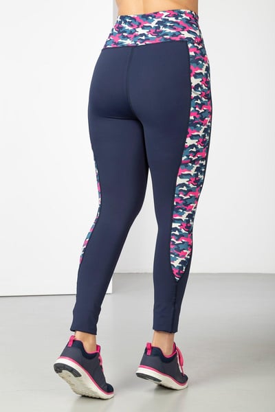 Patterned Sports Leggings - Skerne - Camo Navy
