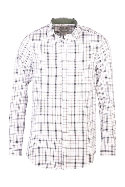 Men's Cotton Twill Country Shirt - Harrogate Dark Navy/Wine