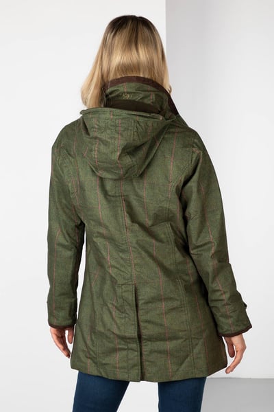 Ladies 3/4 Length Coat – Danby - Olive Tweed