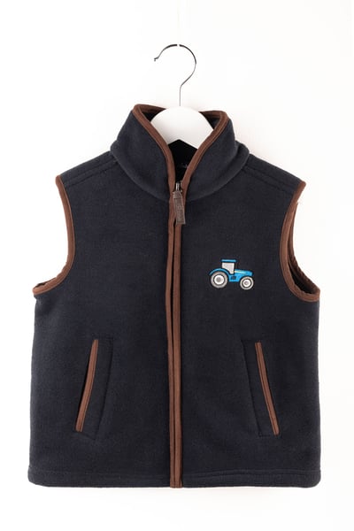 Kid's Mini Fleece Waistcoat - Huggate - Tractor Ink/Blue