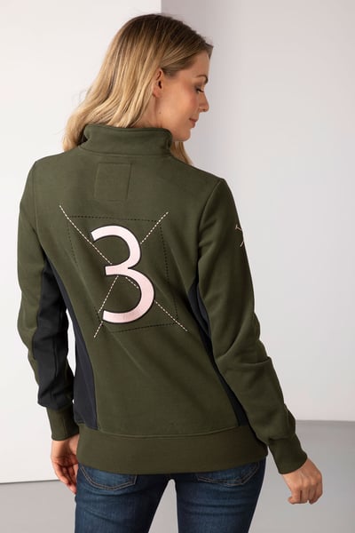 Ladies Muston Panel Sweatshirt - Olive/Black