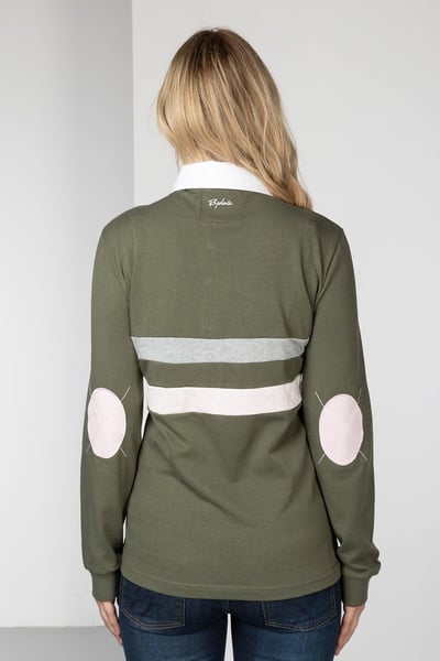 Ladies Rugby Shirt - Cropton 2 Stripe - Khaki