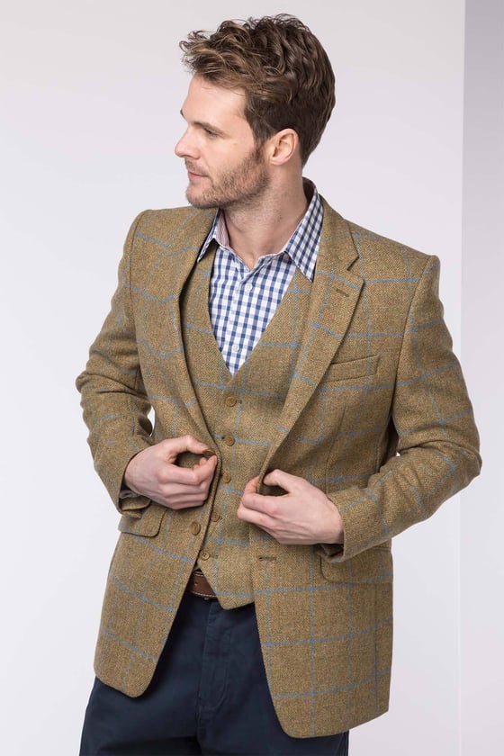 Herre uld tweed jakke dk afslappet tweed blazer | rydale