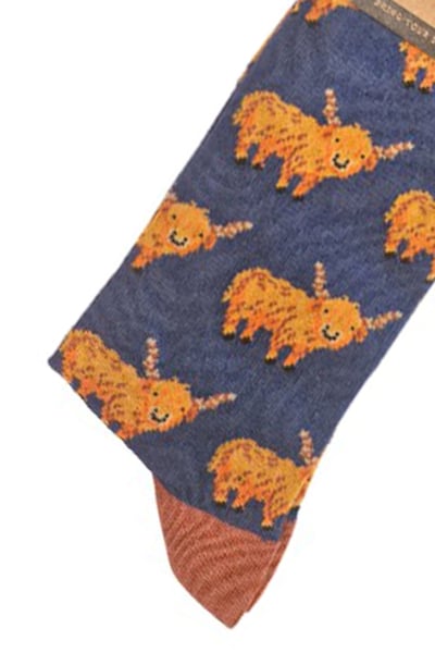Men's Bamboo Funky Socks - Highland Cows