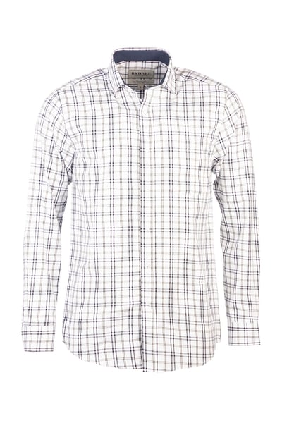 Men's Cotton Twill Country Shirt - Harrogate Dark Navy/Olive