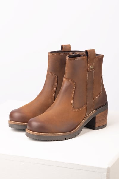 Bottes à talons pour femmes - Ella - Tan antique