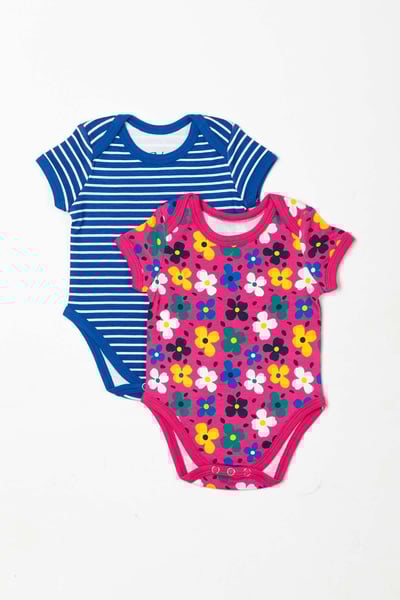 Baby Bodysuits (2 Pack) - Petal Blue