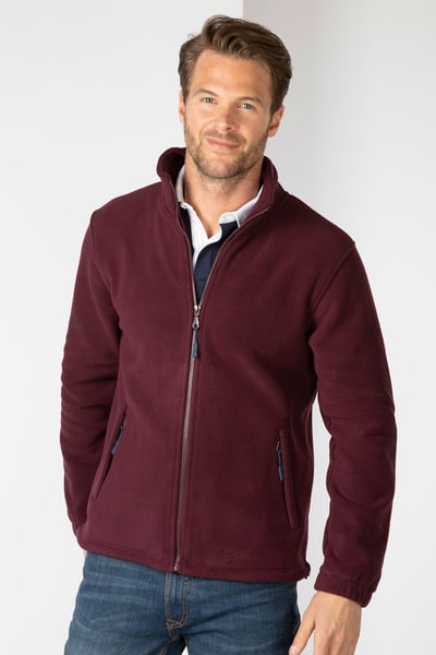 Men's Polar Fleece Jacket - Flaxton IV - Burgundy