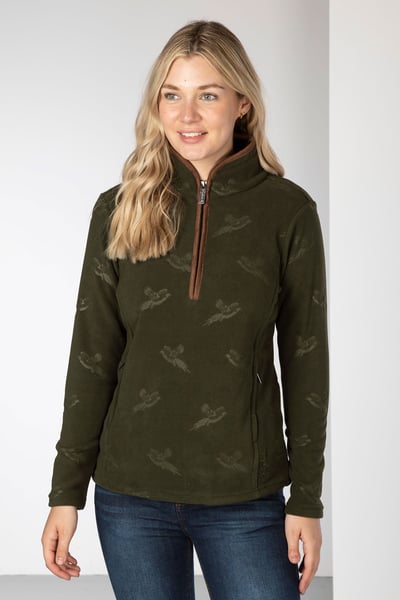 Ladies Overhead Pheasant Fleece - Haxby - Khaki
