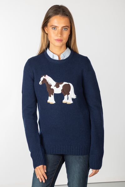 Ladies Crew Neck Character Knit Jumper - Dolly The Cob
