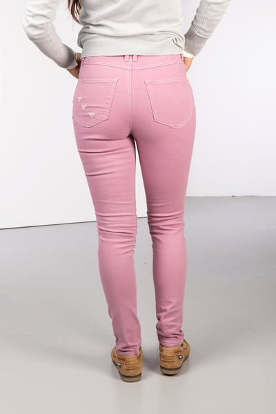 Ladies Embroidered Jeans - Ella - Sorbet