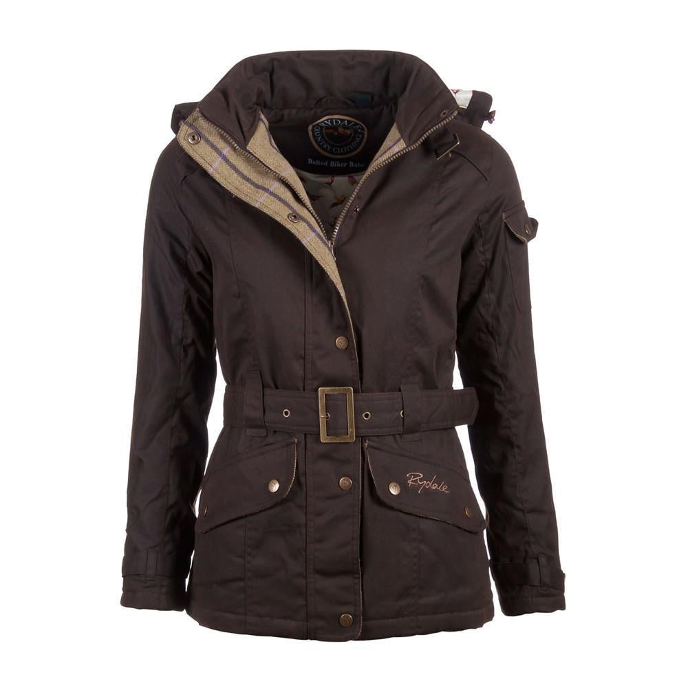 Rydale Ladies Wax Belted Biker Babe Jacket UK