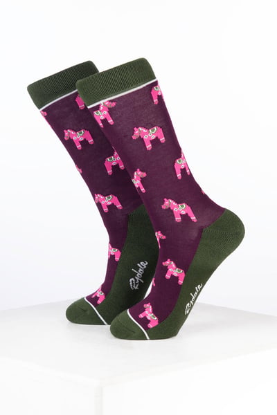 Damen-Knöchelsocken aus Bambus-Pony-Material - Pony Dunkle Beere