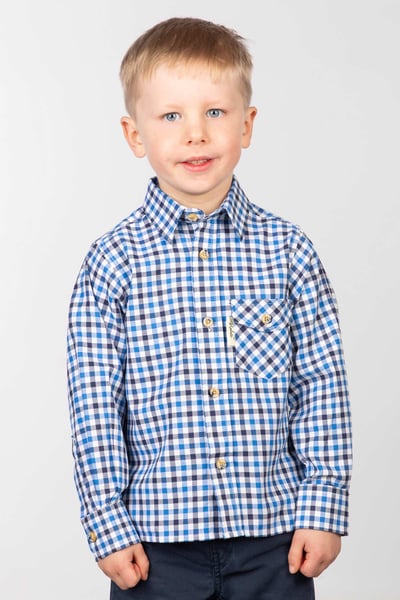 Boys Country Check Shirts - Richmond Navy/Blue