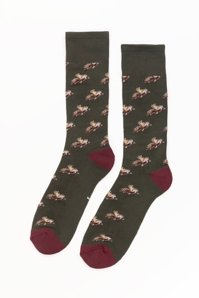 Chaussettes Faisan Volant pour Homme - Olive foncée