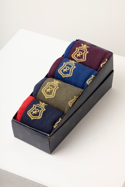Ladies Socks Gift Box - Emblem Navy