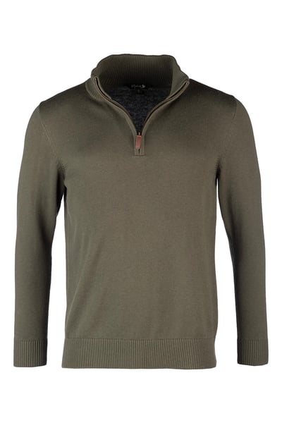 Men's Quarter Zip Jumper - Wetherby - Olive