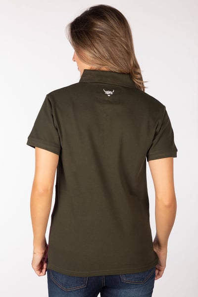 Damen Poloshirt - Byland - Rydale Oliv/Weiß/Beere