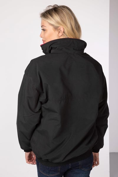 Ladies Fleece Lined Bomber Jacket - Black/Pink