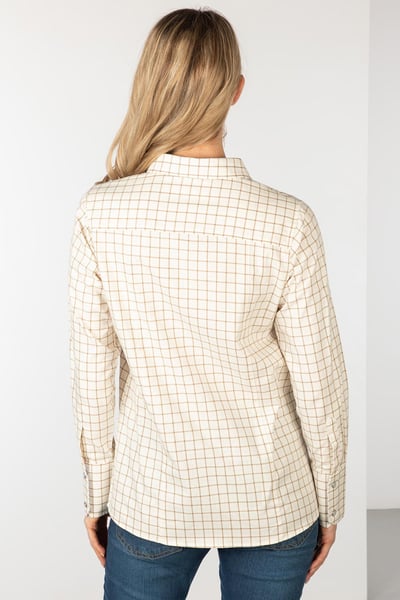 Ladies Hannah Country Check Shirt - Ellie - Mocha